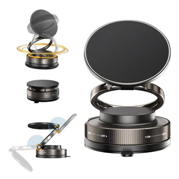 360° Adjustable Vacuum Magnetic Phone Holder, Suction Cup Phone Mount for Magsafe, Portable Cell Phone Holder for Car,Makeup/Gym/Mirror, Fit for All iphone iphone 11 and above